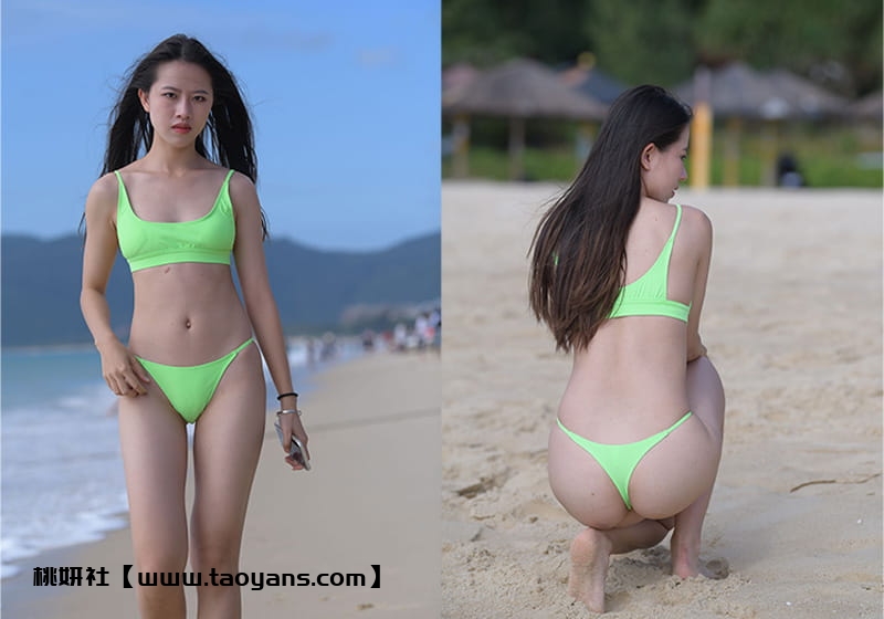 1105、[街拍]M865.绿色比基尼美女[图片视频26.8G]